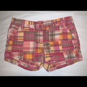 J crew cotton plaid shorts